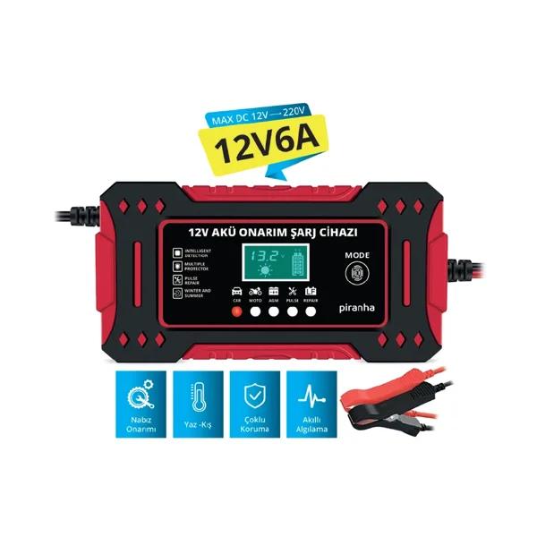 Piranha Oto 12V Akü Hızlı Şarj Onarım Cihazı