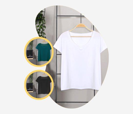 Casilli V Yaka T-Shirt  Kadın