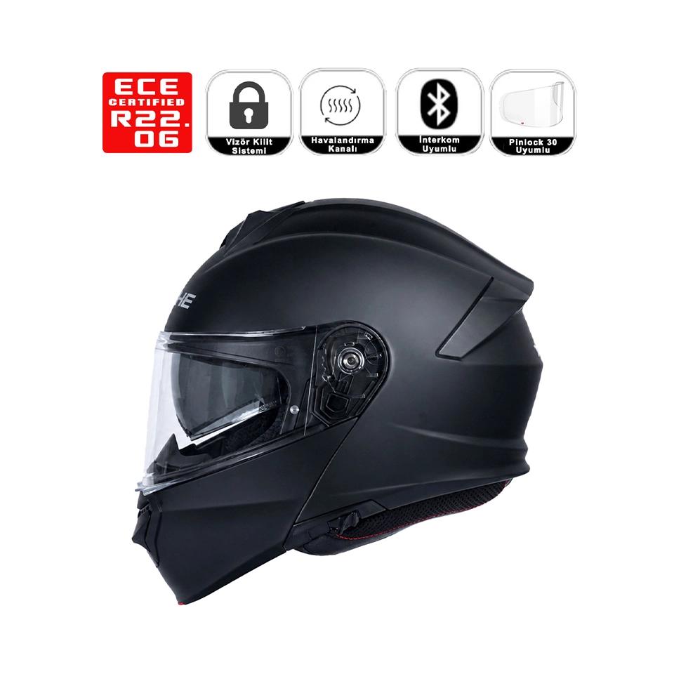 Yohe 935SV Motorsiklet Kaskı Matt Black