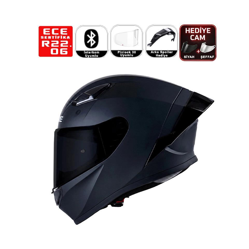 Yohe 988 Motorsiklet Kaskı Matt Black