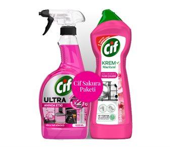 Cif Ultra Sakura Ovma Kremi 750 ml +Kir ve Yağ Sökücü Sprey 1025 ml