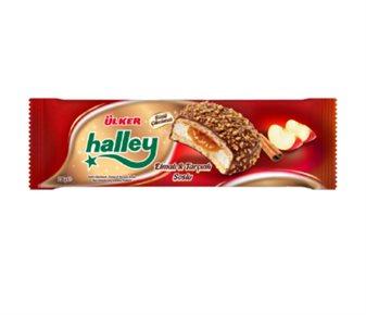 Ülker Halley Sütlü Çikolatalı, Elmalı & Tarçınlı Soslu Marshmallowlu Sandviç Bisküvi
