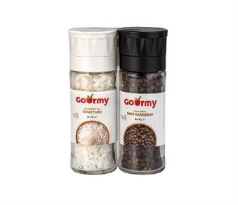 Gourmy Değirmenli Tuz 100 g &Karabiber 45 g Set