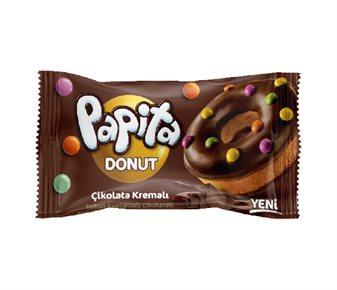 Papita Donut Kakao Kaplamalı Çikolata Kremalı Kek