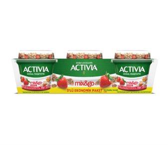 Activia Mix&Go Buğday Aromalı Probiyotikli Yoğurt& Çilek, Çiya ve Yulaflı Granola