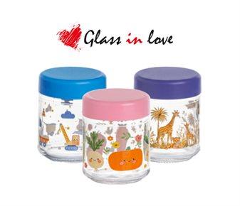 GLASS IN LOVE DESENLİ CAM MAMA/SAKLAMA KAVANOZU ~210 ml