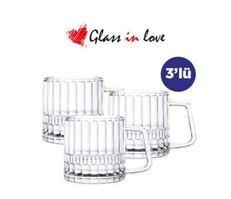 GLASS IN LOVE GRAVÜRLÜ 3LÜ CAM KUPA SETİ