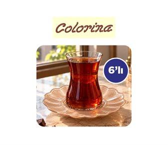COLORINA RENKLİ CAM ÇAY TABAĞI
