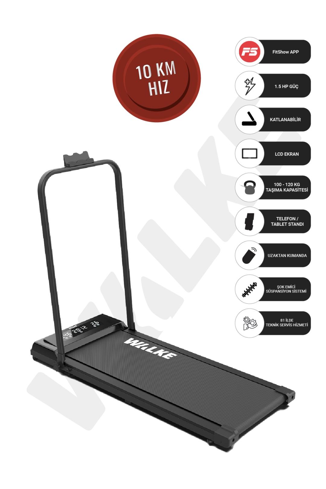 Walke W-Fit Uzaktan Kumandalı Katlanabilir Koşu Bandı