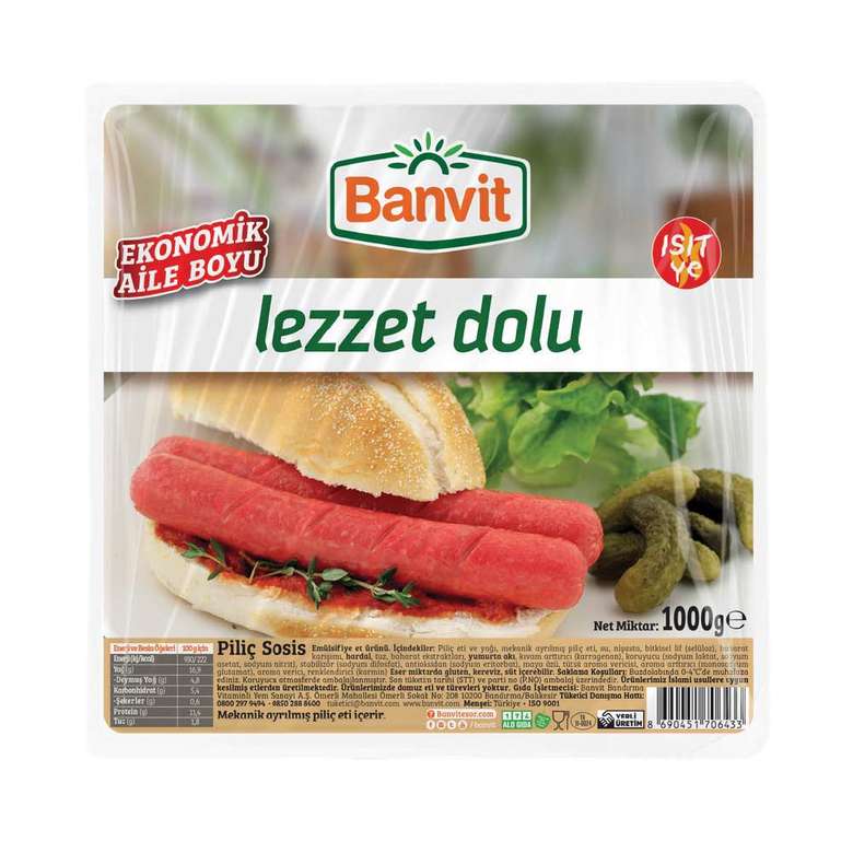 Banvit Piliç Uzun Sosis 1000 G
