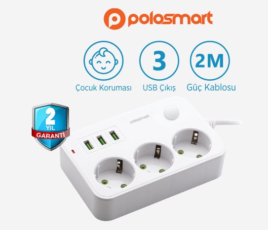 Bim Polosmart Akım Korumalı 3usb 3lü Priz Yorumları ve Özellikleri polosmart-akim-korumali-3usb-3lu-priz