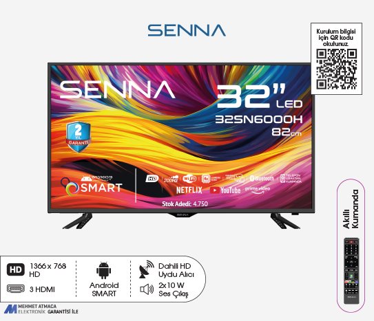 Bim Senna 32 İNÇ 32SN6000H HD ANDROİD TV Yorumları ve Özellikleri senna-32-inc-32sn6000h-hd-android-tv-1