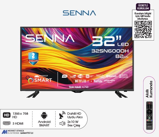 Bim Senna 32 İNÇ 32SN6000H HD ANDROİD TV Yorumları ve Özellikleri senna-32-inc-32sn6000h-hd-android-tv