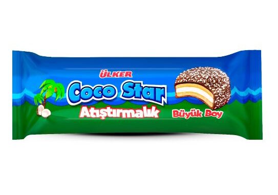 Bim Ülker Cocostar Kakao ve Hindistan Cevizli Kaplamalı Sandviç Bisküvi ...