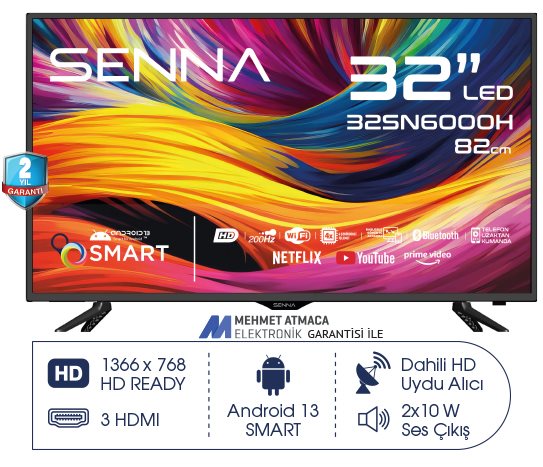 Bim Senna 32 İNÇ 32SN6000H HD READY ANDROID 13 SMART TV Yorumları ve Özellikleri senna-32-inc-32sn6000h-hd-ready-android-13-smart-tv